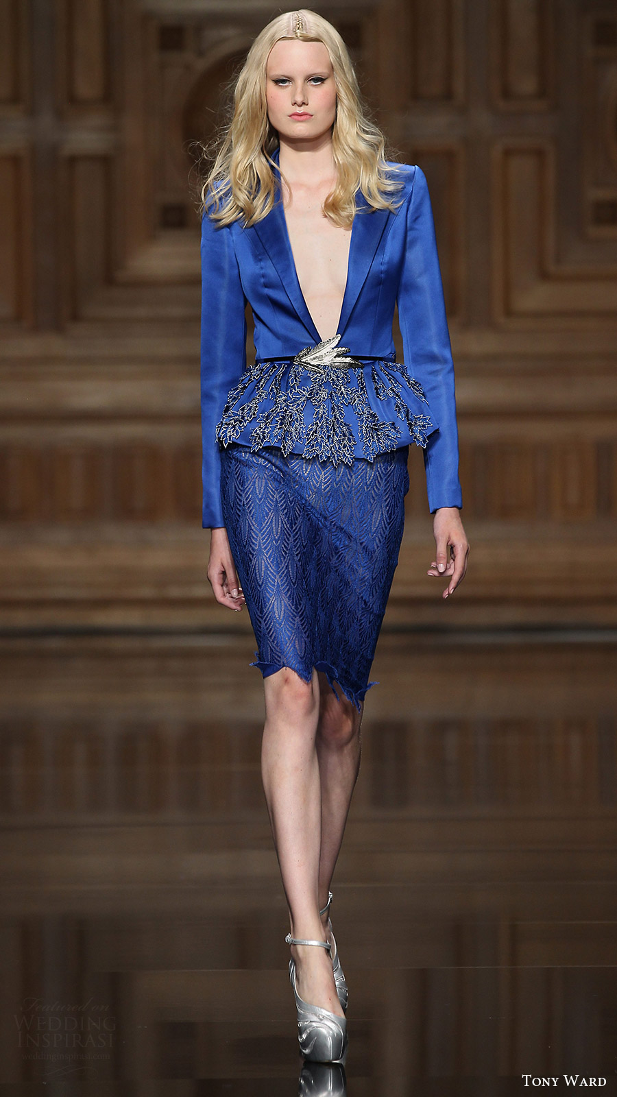 tony ward couture fall 2016 blue jacket mini dress (02) mv