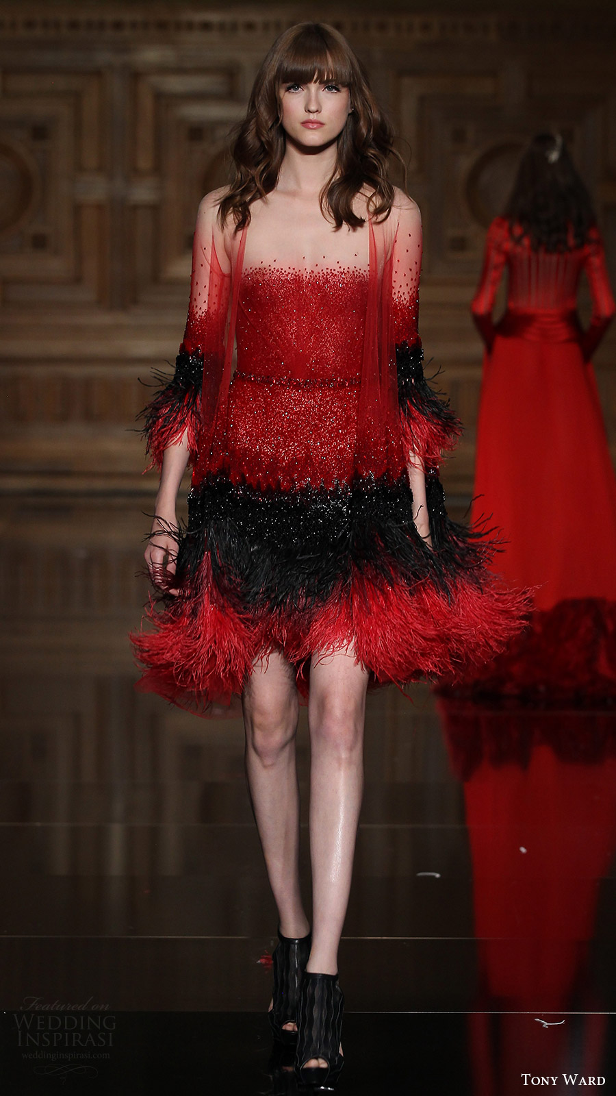 tony ward couture fall 2016 ombre beaded red black mini dress (32) mv