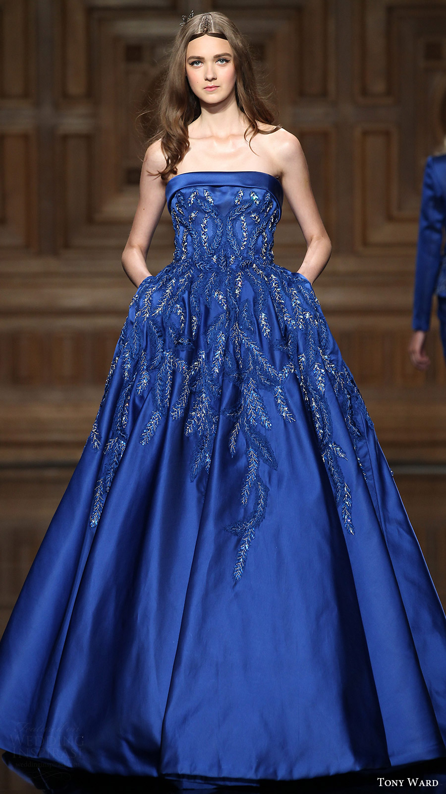 tony ward couture fall 2016 strapless straight across ball gown (03) mv