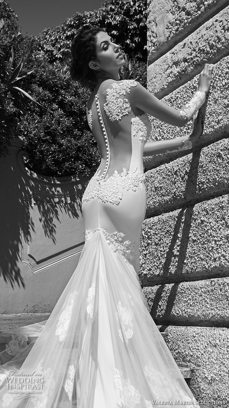 valeria marini seductions 2017 bridal cap sleeves heavily embellished bodice beautiful sexy sheath wedding dress low back panel monarch train (untitled 10) zbv