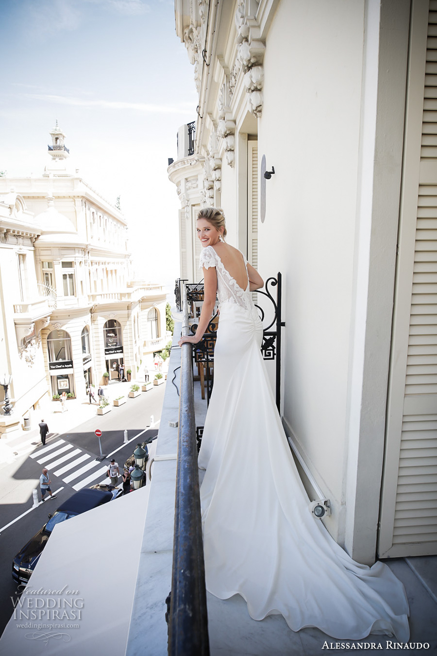 alessandra rinaudo 2017 bridal cap sleeves bateau neckline heavily embellished bodice elegant sheath wedding dress low back long train (7) bv