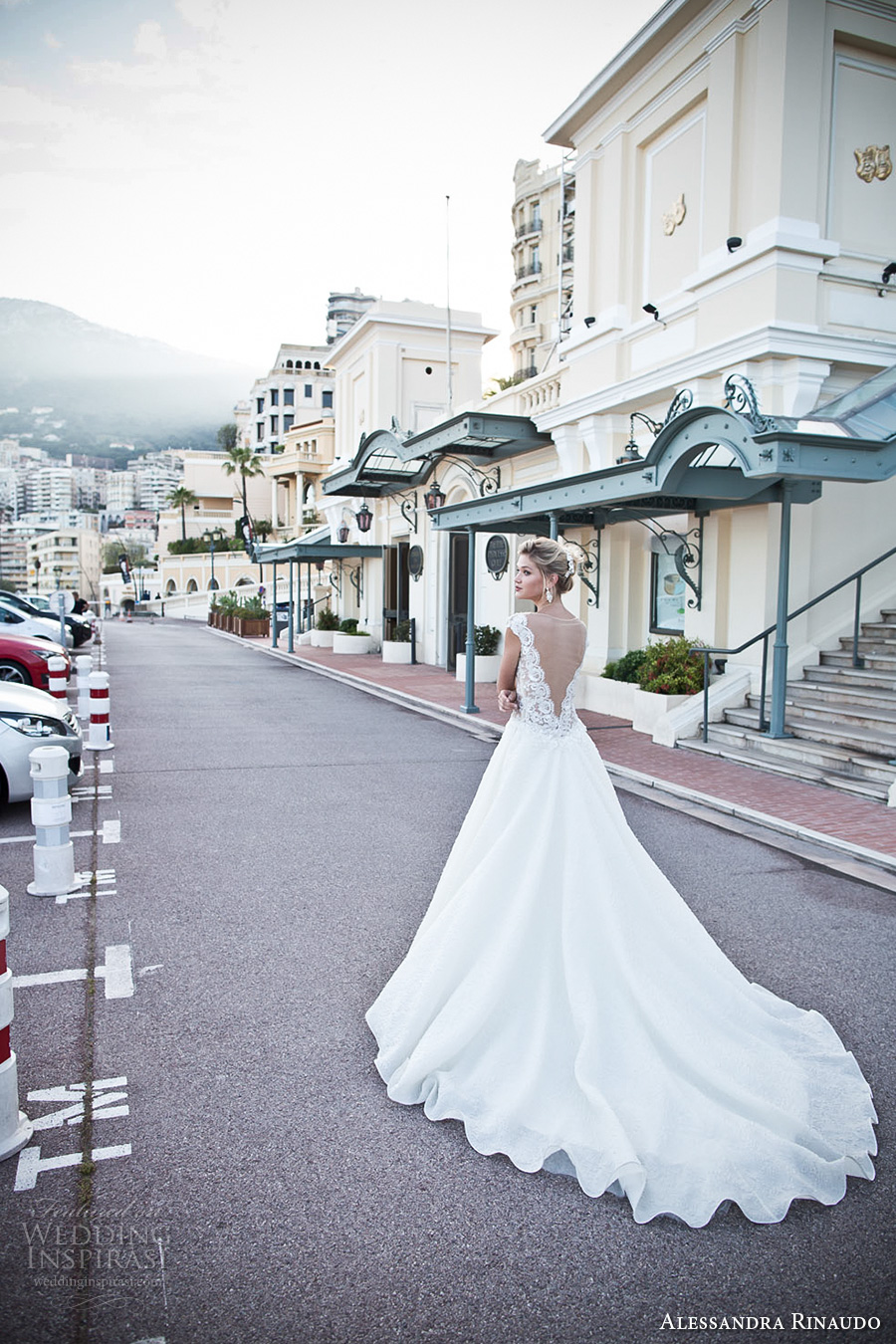 alessandra rinaudo 2017 bridal cap sleeves illusion bateau deep plunging neckline heavily embellished bodice romantic sexy a  line wedding dress open low v back chapel train (12) bv