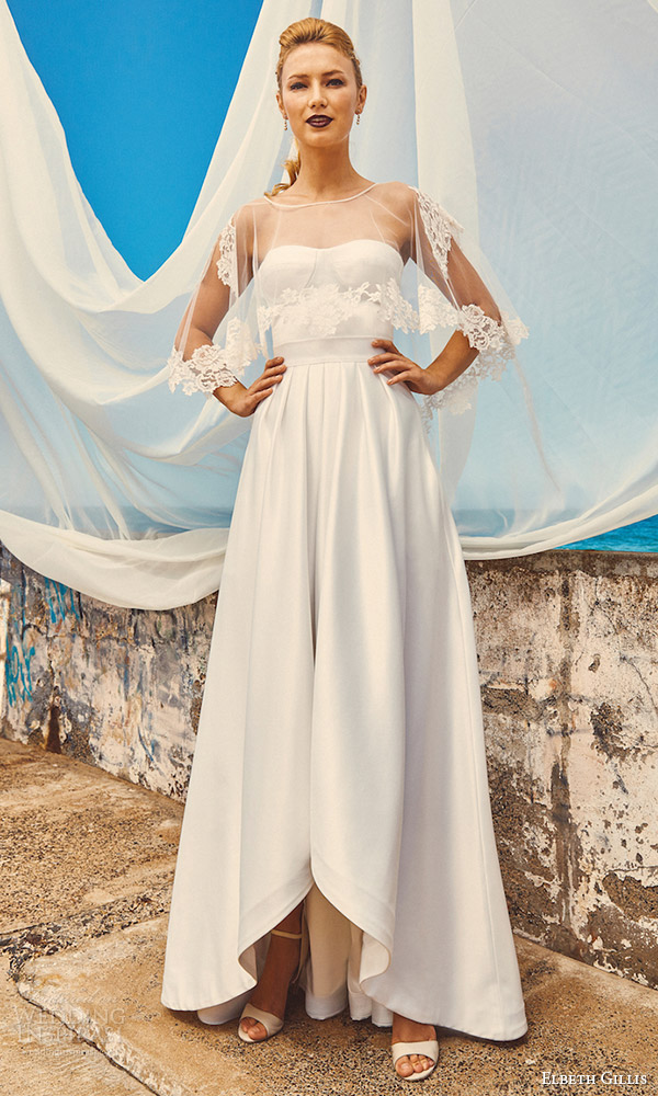 elbeth gillis milk honey 2017 bridal separates wedding dress (lily cape chloe top harper skirt) mv