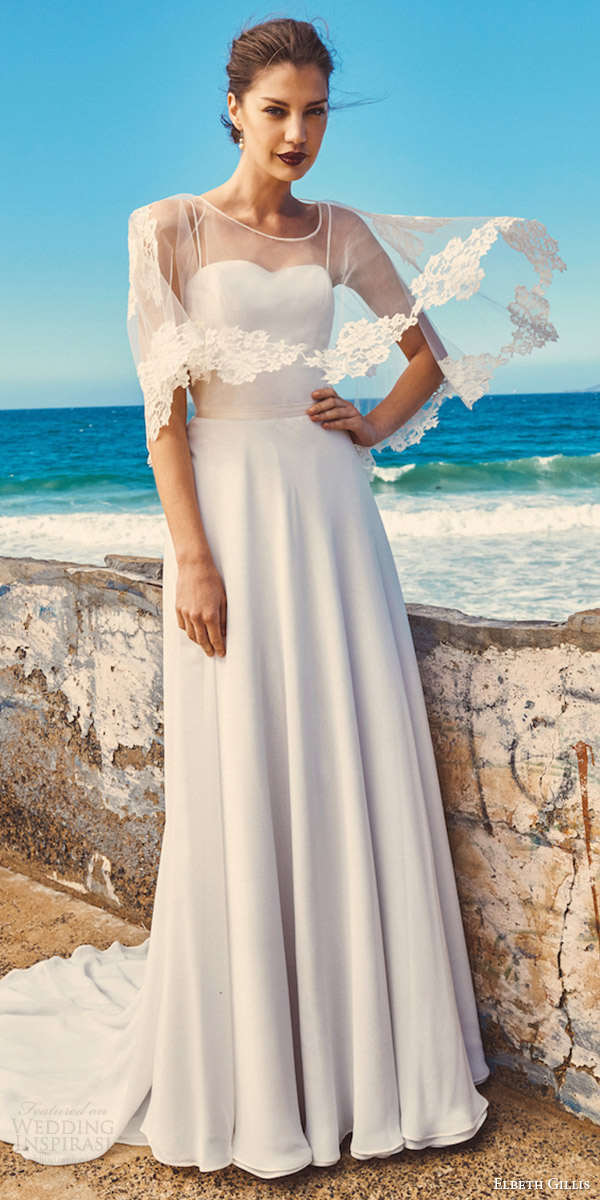 elbeth gillis milk honey 2017 bridal separates wedding dress (lily cape linda top shelby skirt) fv