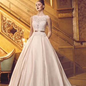paloma blanca fall 2016 bridal sleeveless scallop bateau neckline heavily embellished bodice beautiful princess romantic a  line ball gown wedding dress with pockets v back chapel train (4720) mv
