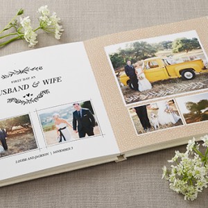 shutterfly wedding photo book premium layflat page album style rustic wedding photography theme