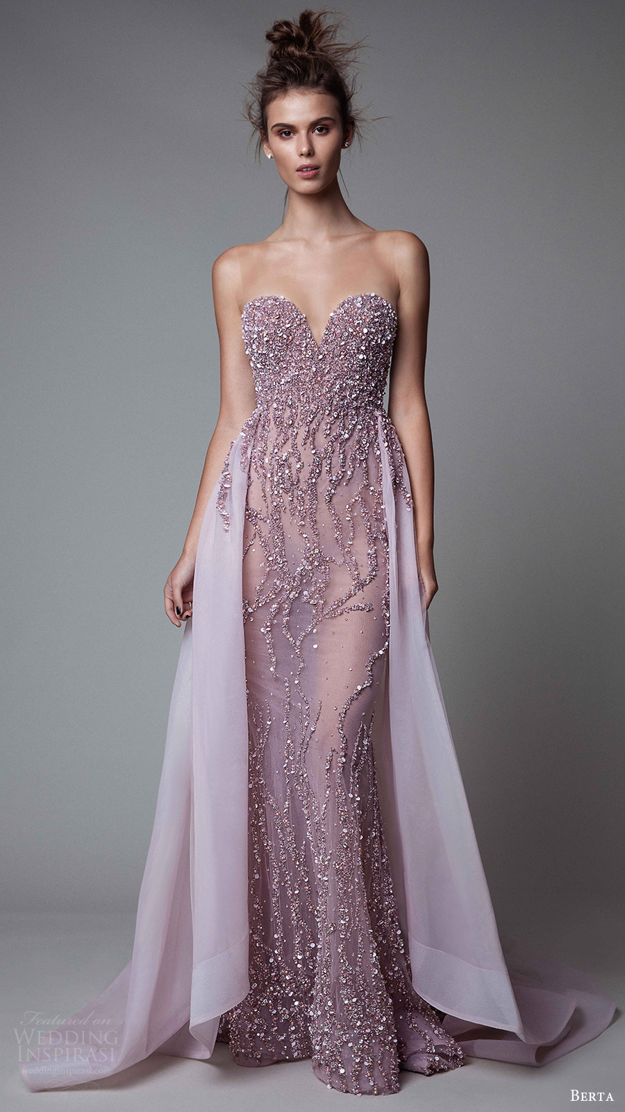 berta rtw fall 2017 (17 12) illusion strapless sweetheart sheath beaded evening dress with overskirt mv berta rtw fall 2017 (17 12) illusion strapless sweetheart sheath beaded evening dress with overskirt mv