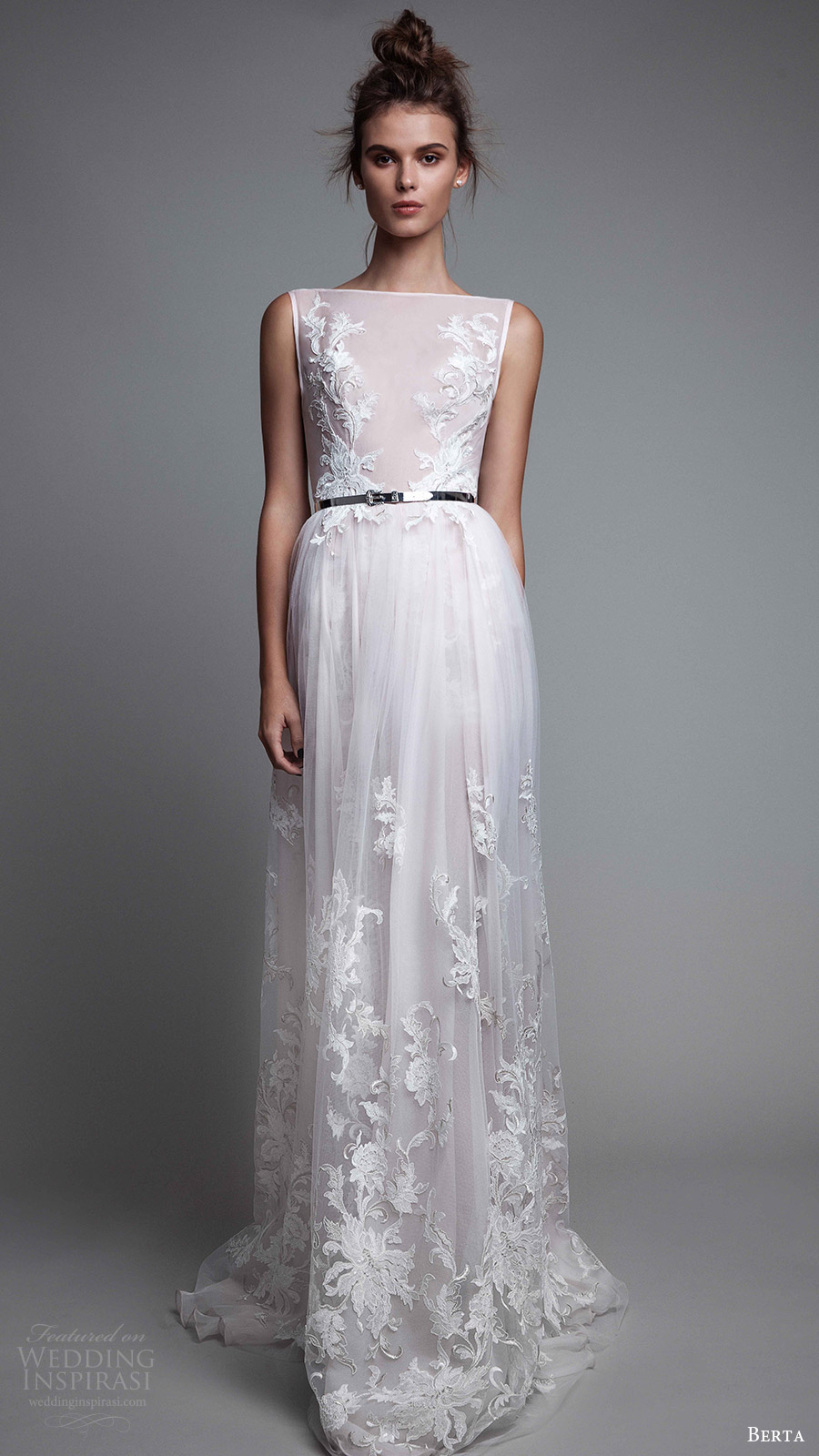 berta rtw fall 2017 (17 16) sleeveless bateau neck aline sheer bodice white wedding dress style evening gown mv berta rtw fall 2017 (17 16) sleeveless bateau neck aline sheer bodice white wedding dress style evening gown mv