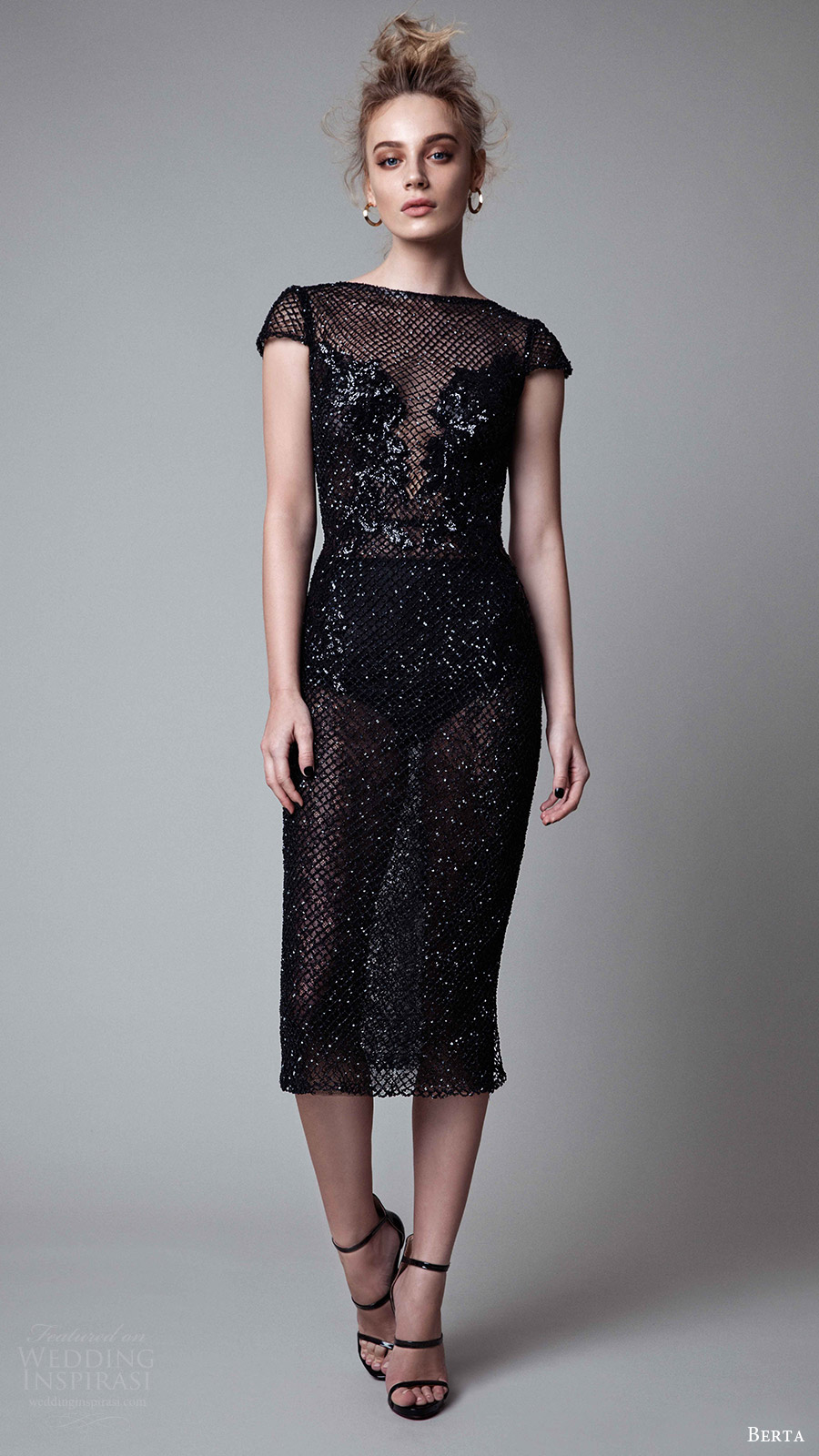 berta rtw fall 2017 (17 28) cap sleeves jewel neck below the knee beaded black evening dress mv berta rtw fall 2017 (17 28) cap sleeves jewel neck below the knee beaded black evening dress mv