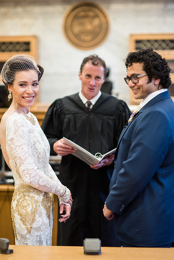 courthouse wedding civil ceremony portland oregon real bride inspiration jessica chintan gold jewel colors fun weddings powers studios photography (17)