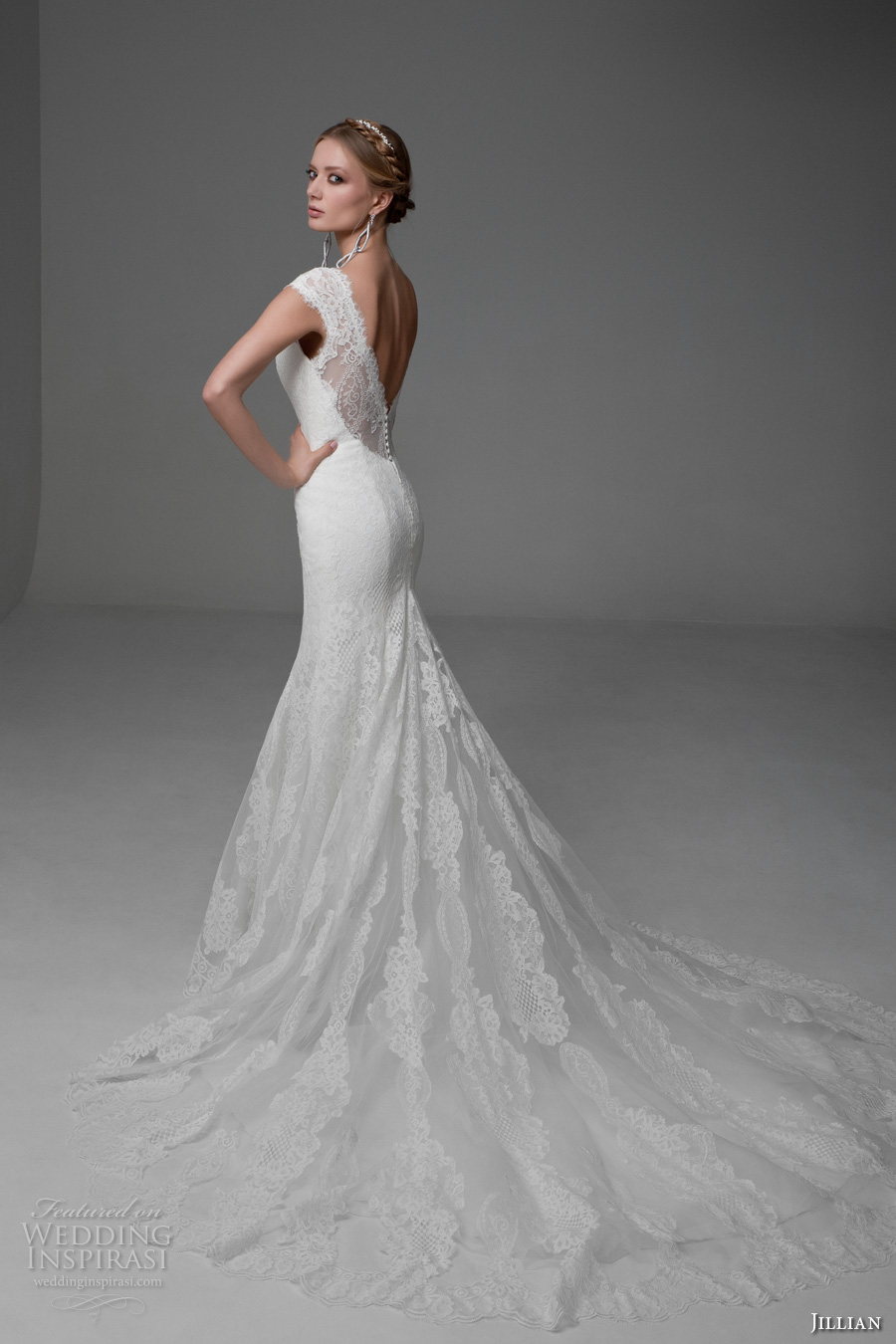jillian 2017 bridal cap sleeves v neck full embellishment beautiful elegant mermaid wedding dress v back chapel train (manuela) bv jillian 2017 bridal cap sleeves v neck full embellishment beautiful elegant mermaid wedding dress v back chapel train (manuela) bv