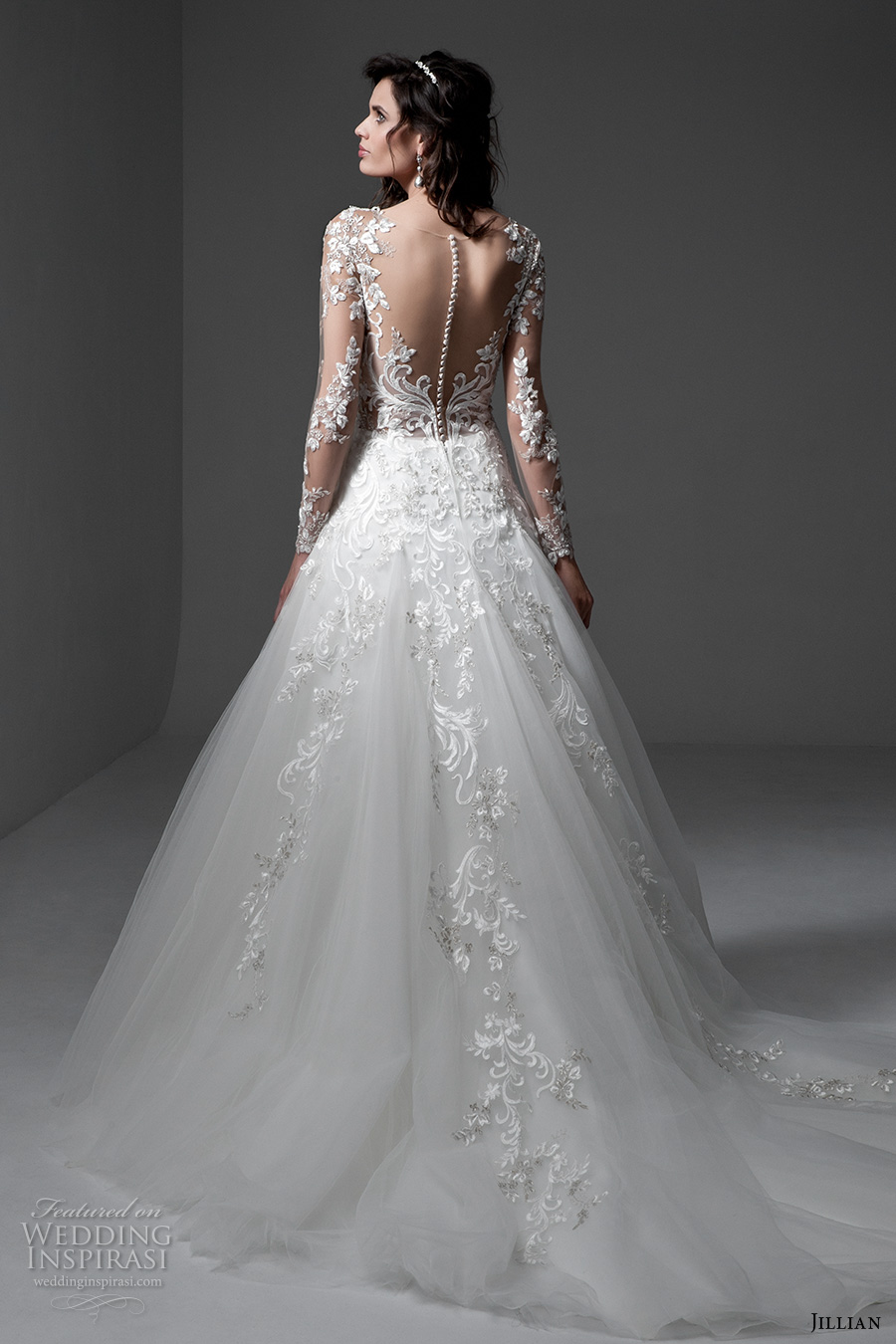 jillian 2017 bridal long sleeves v neck heavily embellished bodice lace embroidered gorgeous elegant a line wedding dress illusion back chapel train (michela) bv jillian 2017 bridal long sleeves v neck heavily embellished bodice lace embroidered gorgeous elegant a line wedding dress illusion back chapel train (michela) bv