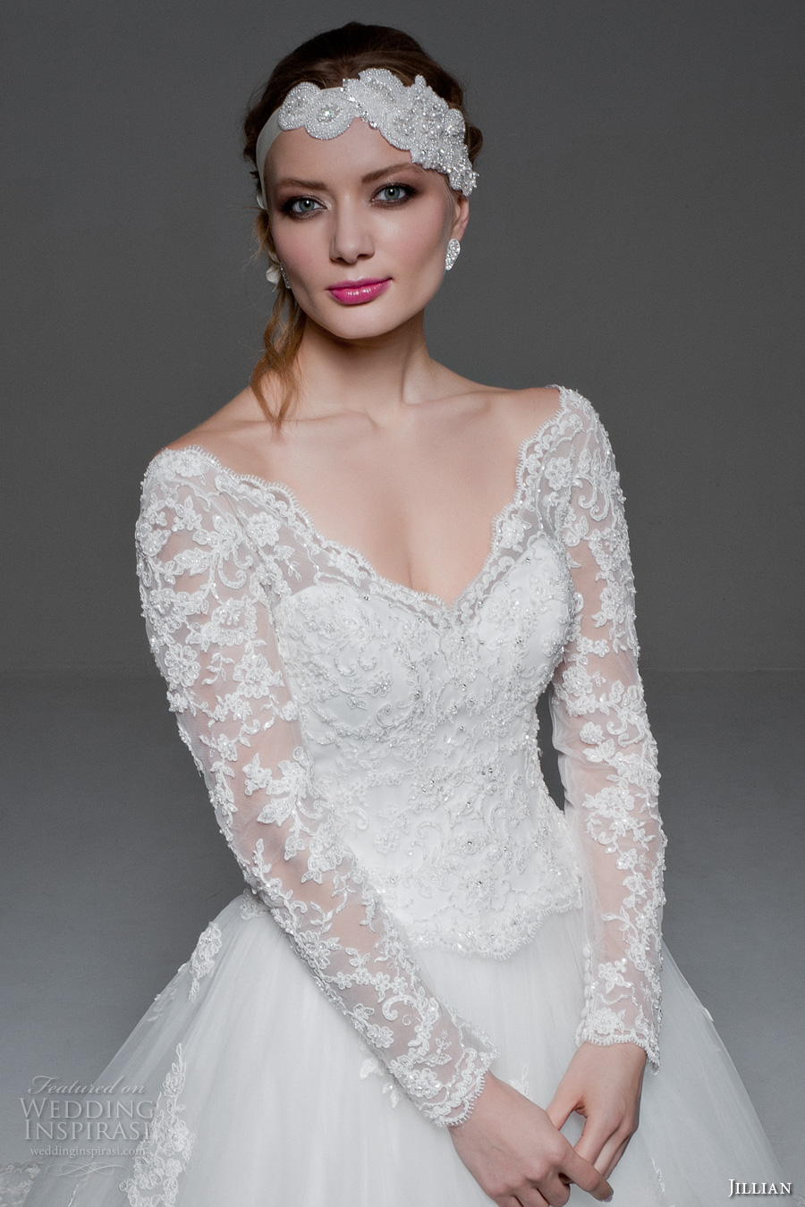 jillian 2017 bridal long sleeves v neck heavily embellished bodice princess a line wedding dress v back monarch train (melody) zv jillian 2017 bridal long sleeves v neck heavily embellished bodice princess a line wedding dress v back monarch train (melody) zv