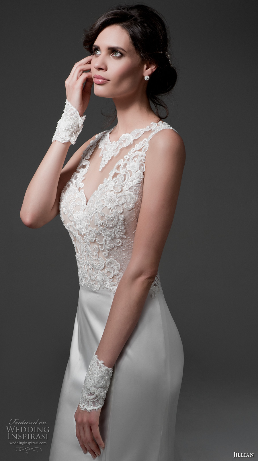 jillian 2017 bridal sleeveless illusion jewel v neckline heavily embellished bodice satin skirt elegant sheath wedding dress illusion back chapel train (mirta) zv jillian 2017 bridal sleeveless illusion jewel v neckline heavily embellished bodice satin skirt elegant sheath wedding dress illusion back chapel train (mirta) zv