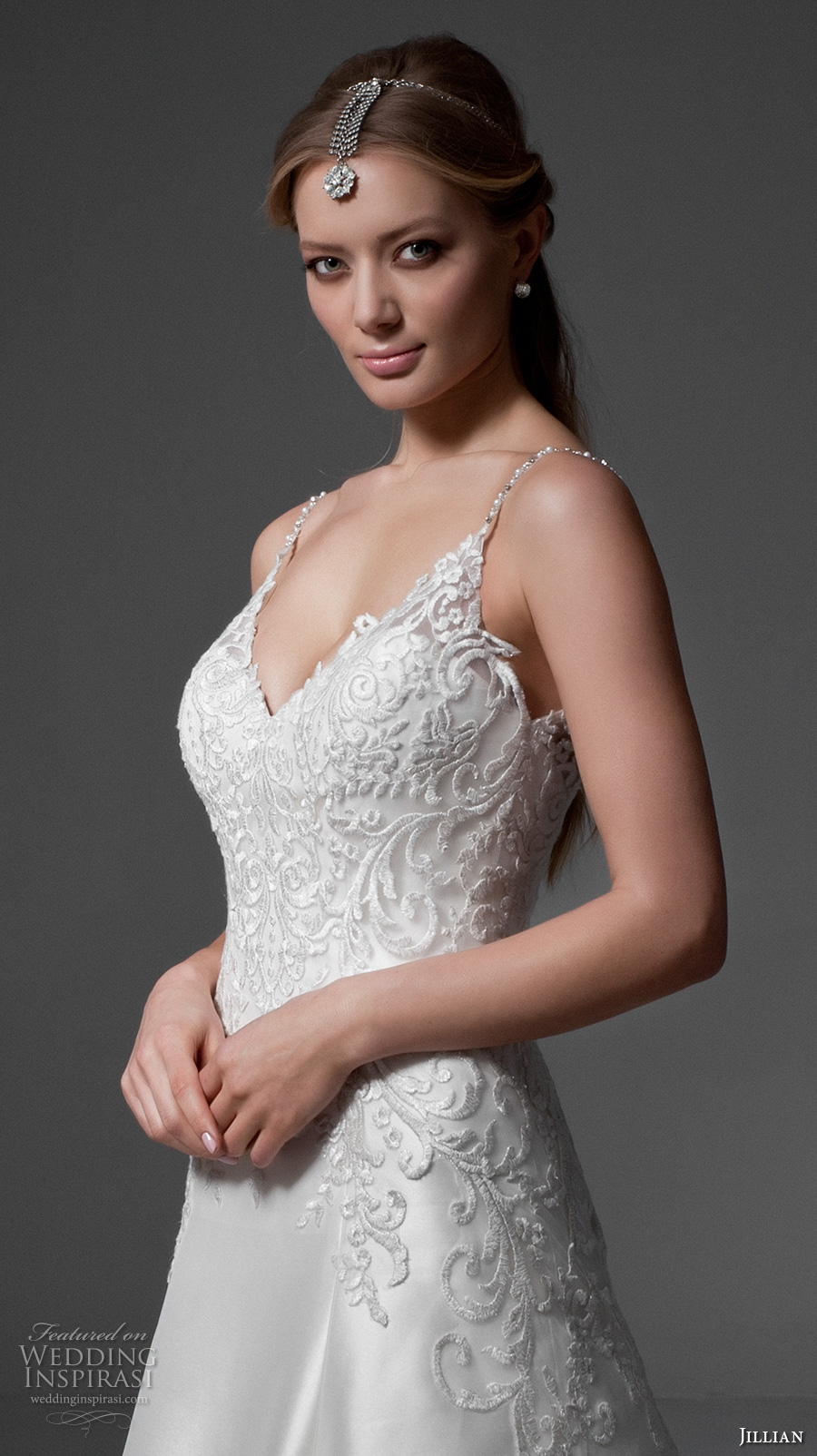 jillian 2017 bridal sleeveless spagetti strap v neck heavily embellished bodice satin glamorous a line wedding dress v back chapel train (maria) zv jillian 2017 bridal sleeveless spagetti strap v neck heavily embellished bodice satin glamorous a line wedding dress v back chapel train (maria) zv