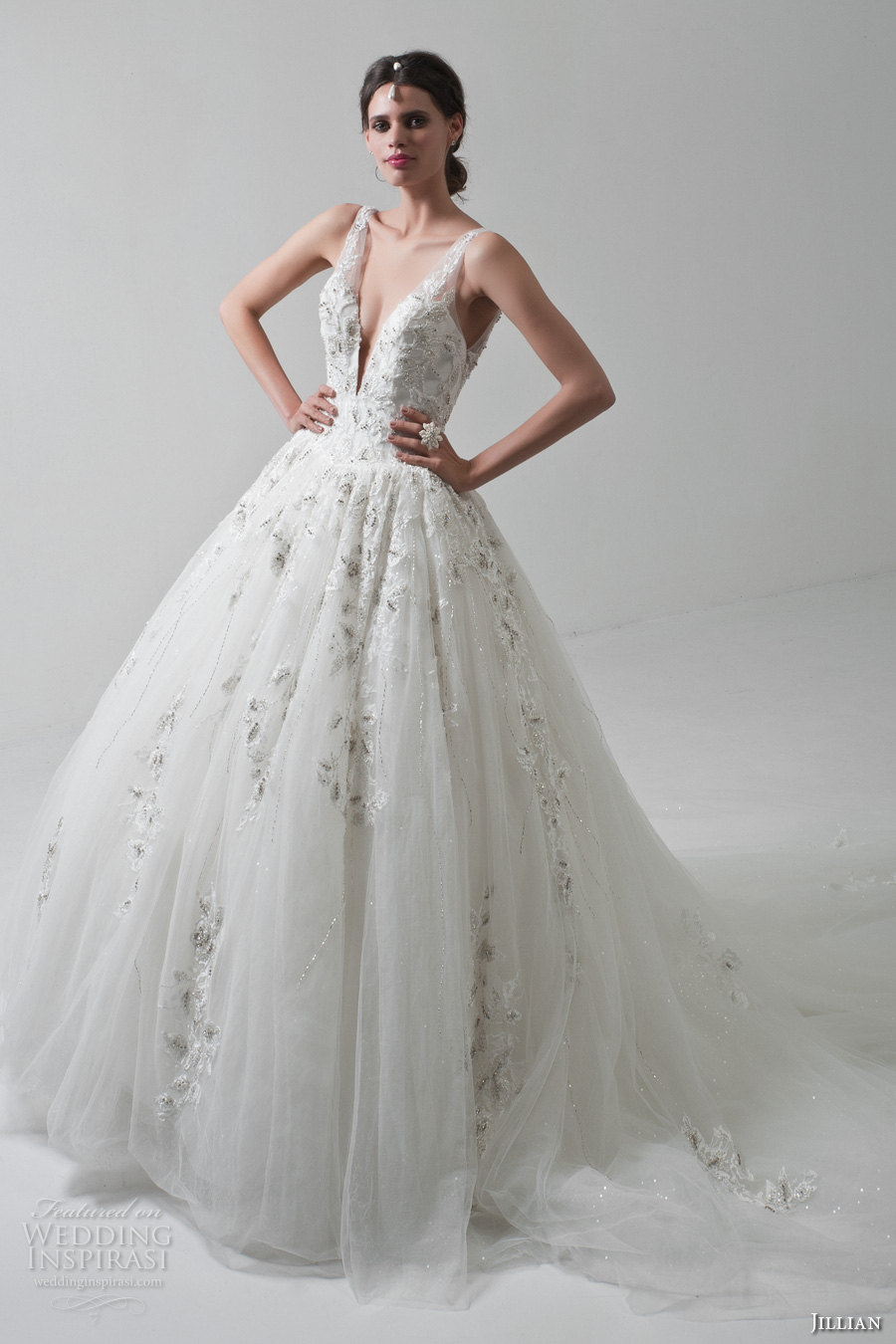 jillian 2017 bridal sleeveless strap deep v neck plunging heavily embellished bodice romantic ball gown a line wedding dress low open back chapel train (megan) mv jillian 2017 bridal sleeveless strap deep v neck plunging heavily embellished bodice romantic ball gown a line wedding dress low open back chapel train (megan) mv
