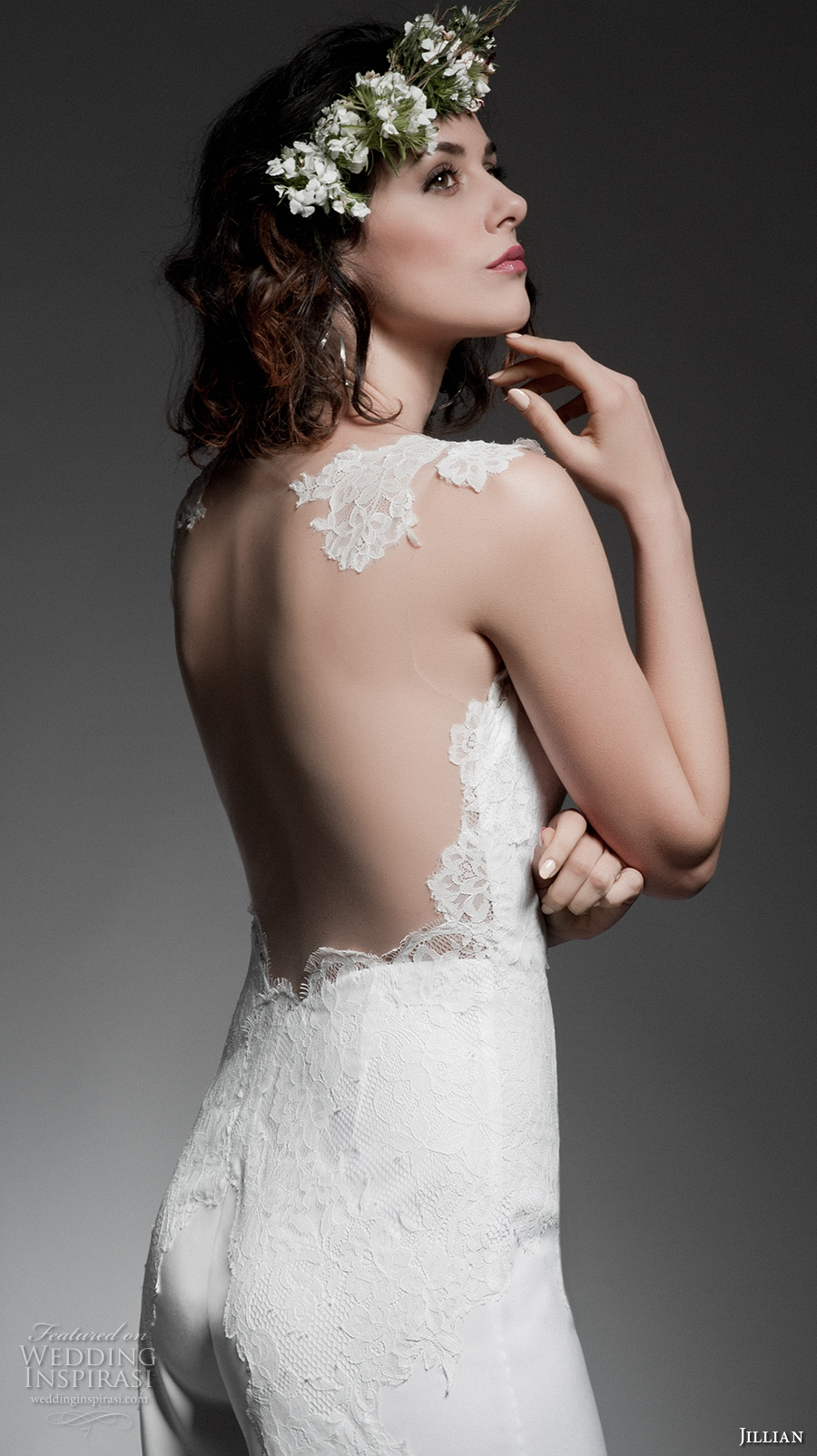 jillian 2017 bridal sleeveless thick straps sweetheart neckline heavily embellished top and pants sophiscated wedding dress illusion back (maeva) zbv