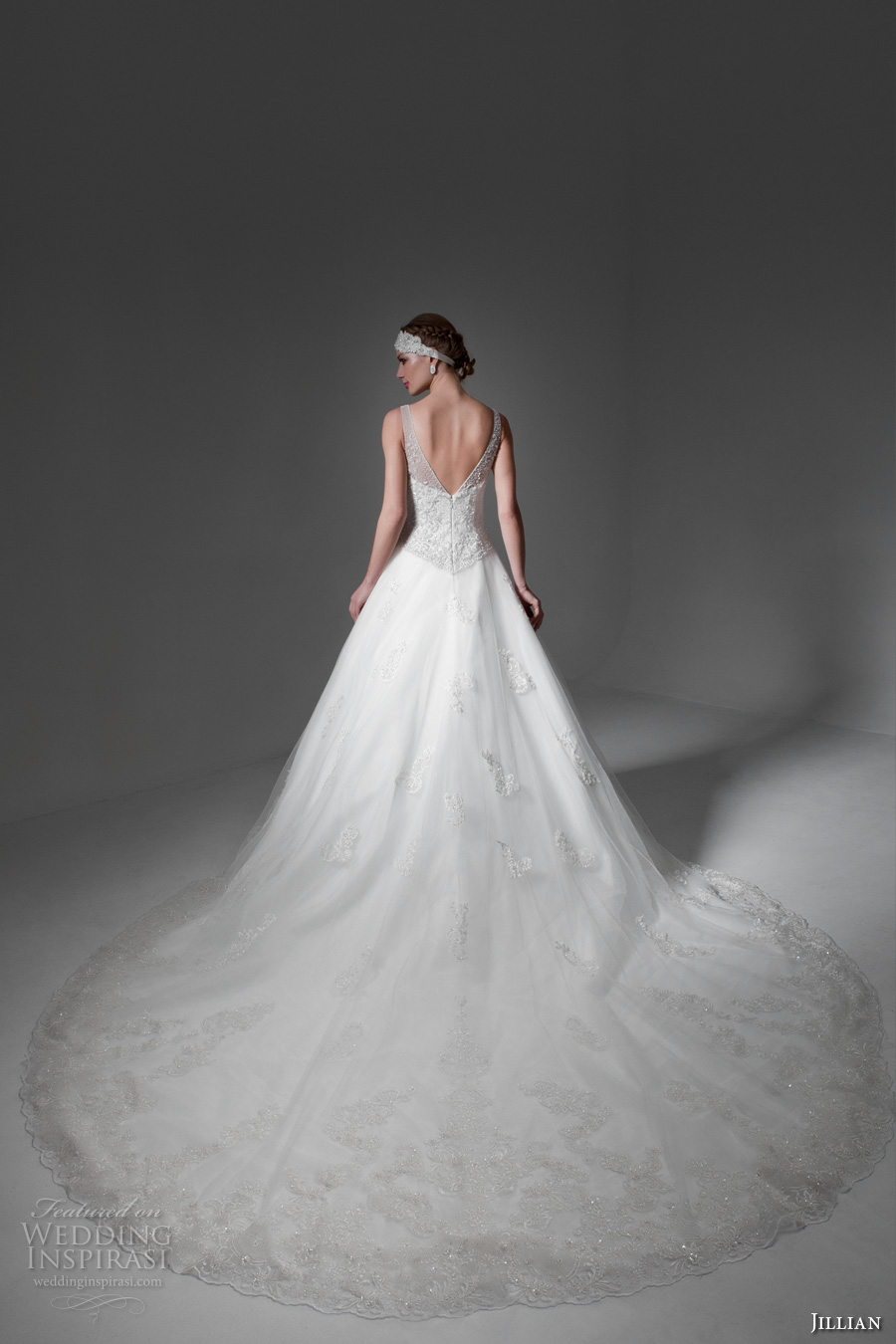 jillian 2017 bridal sleeveless v back heavily embellished bodice romantic a line wedding dress v back royal train (madyson) bv jillian 2017 bridal sleeveless v back heavily embellished bodice romantic a line wedding dress v back royal train (madyson) bv