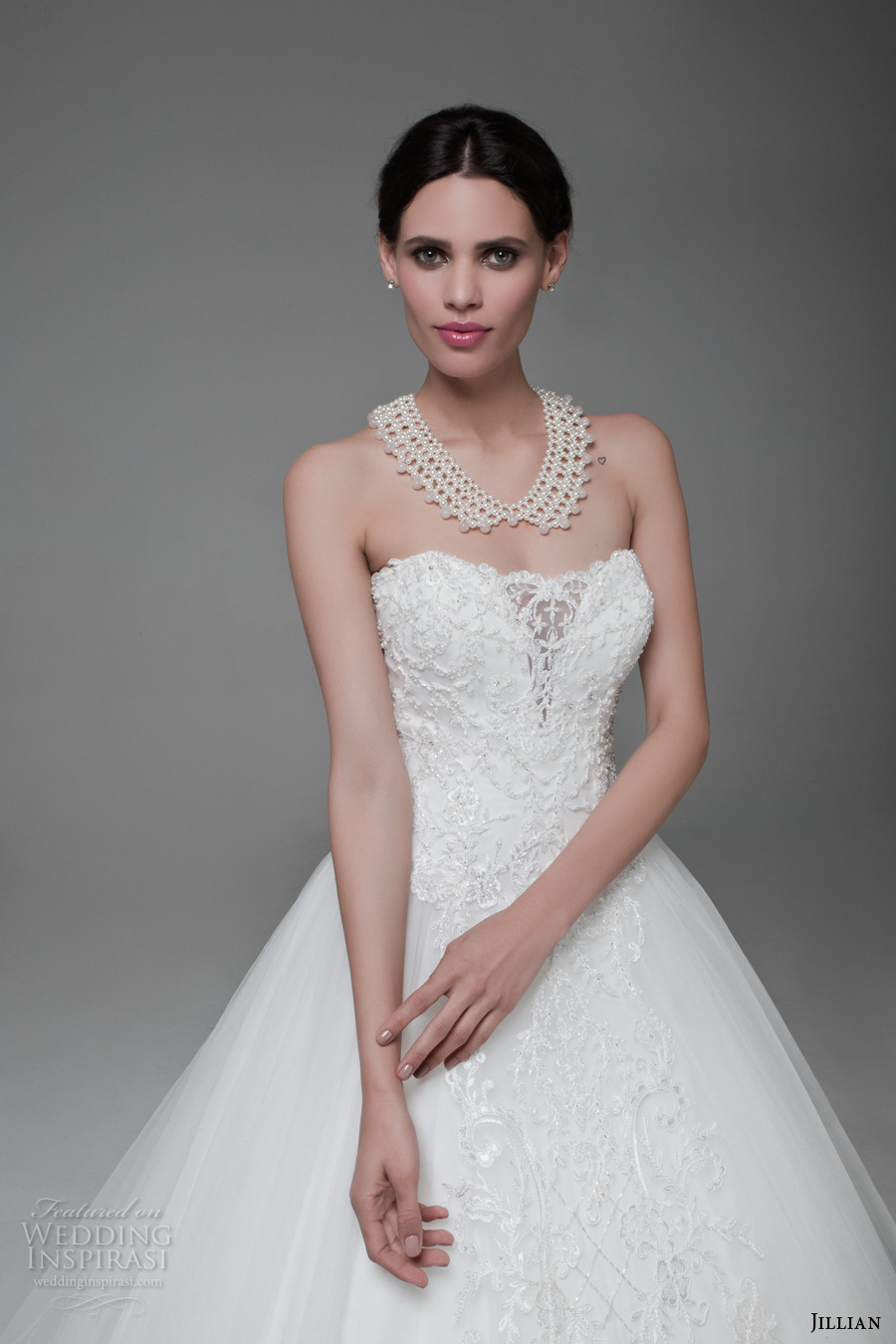 jillian 2017 bridal strapless semi sweetheart neckline heavily embellished bodice romantic princess ball gown a line weddnig dress long train (mitzi) zv jillian 2017 bridal strapless semi sweetheart neckline heavily embellished bodice romantic princess ball gown a line weddnig dress long train (mitzi) zv