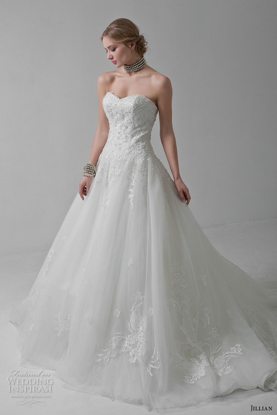 jillian 2017 bridal strapless sweetheart neckline heavily embellished bodice classic a line wedding dress chapel train (marlene) mv jillian 2017 bridal strapless sweetheart neckline heavily embellished bodice classic a line wedding dress chapel train (marlene) mv