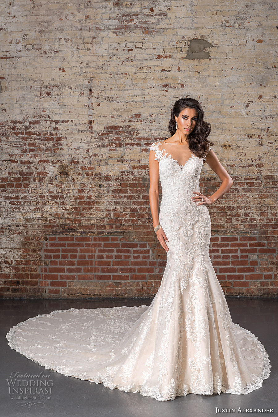 justin alexander spring 2017 bridal cap sleeves illusion boat sweetheart neckline fully embellished elegant classic mermaid wedding dress illusion back long royal train (9845) mv justin alexander spring 2017 bridal cap sleeves illusion boat sweetheart neckline fully embellished elegant classic mermaid wedding dress illusion back long royal train (9845) mv