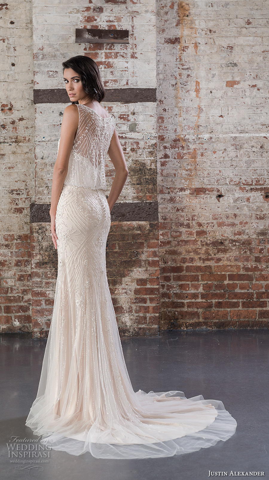 justin alexander spring 2017 bridal sleeveless illusion bateau sweetheart neckline heavily embellished bodice blouson elegant sheath wedding dress illusion back sweep train (9854) bv justin alexander spring 2017 bridal sleeveless illusion bateau sweetheart neckline heavily embellished bodice blouson elegant sheath wedding dress illusion back sweep train (9854) bv