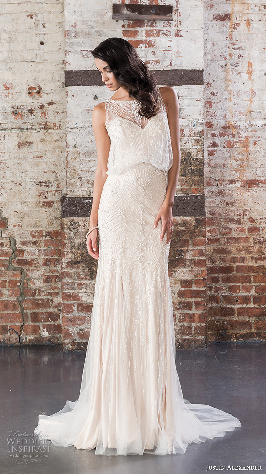 justin alexander spring 2017 bridal sleeveless illusion bateau sweetheart neckline heavily embellished bodice blouson elegant sheath wedding dress illusion back sweep train (9854) mv justin alexander spring 2017 bridal sleeveless illusion bateau sweetheart neckline heavily embellished bodice blouson elegant sheath wedding dress illusion back sweep train (9854) mv