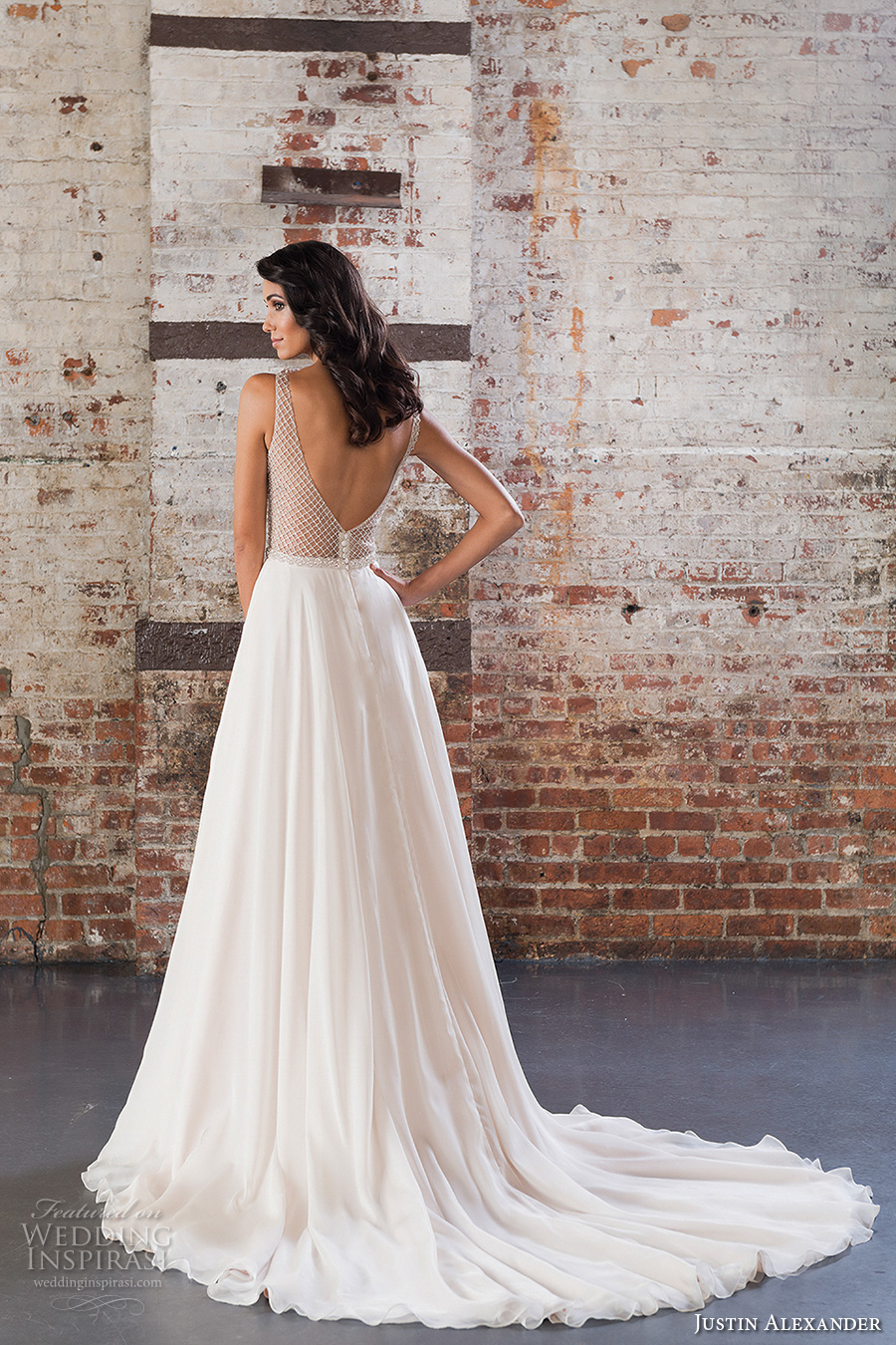 justin alexander spring 2017 bridal sleeveless v neck heavily embellished bodice flowy skirt romantic modified a line wedding dress v back chapel train (9849) bv justin alexander spring 2017 bridal sleeveless v neck heavily embellished bodice flowy skirt romantic modified a line wedding dress v back chapel train (9849) bv