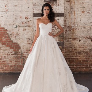 justin alexander spring 2017 bridal strapless sweetheart neckline lightly embellished bodice classic princess ball gown a  line wedding dress chapel train (9858) mv