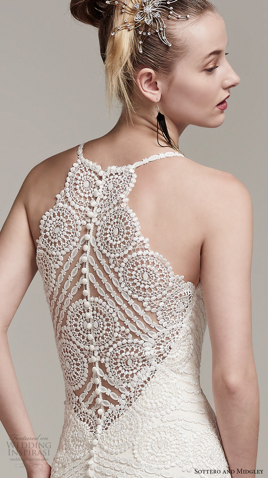 sottero midgley fall 2016 bridal sleeveless spagetti strap scallop sweetheart neckline full embellishment romantic fit and flare wedding dress lace illusion back sweep train (bexley) zbv