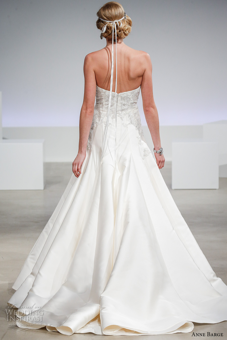 anne barge fall 2017 bridal strapless sweetheart neckline bustier heavily embellished bodice sexy classic a  line wedding dress sweep train (josephine) bv