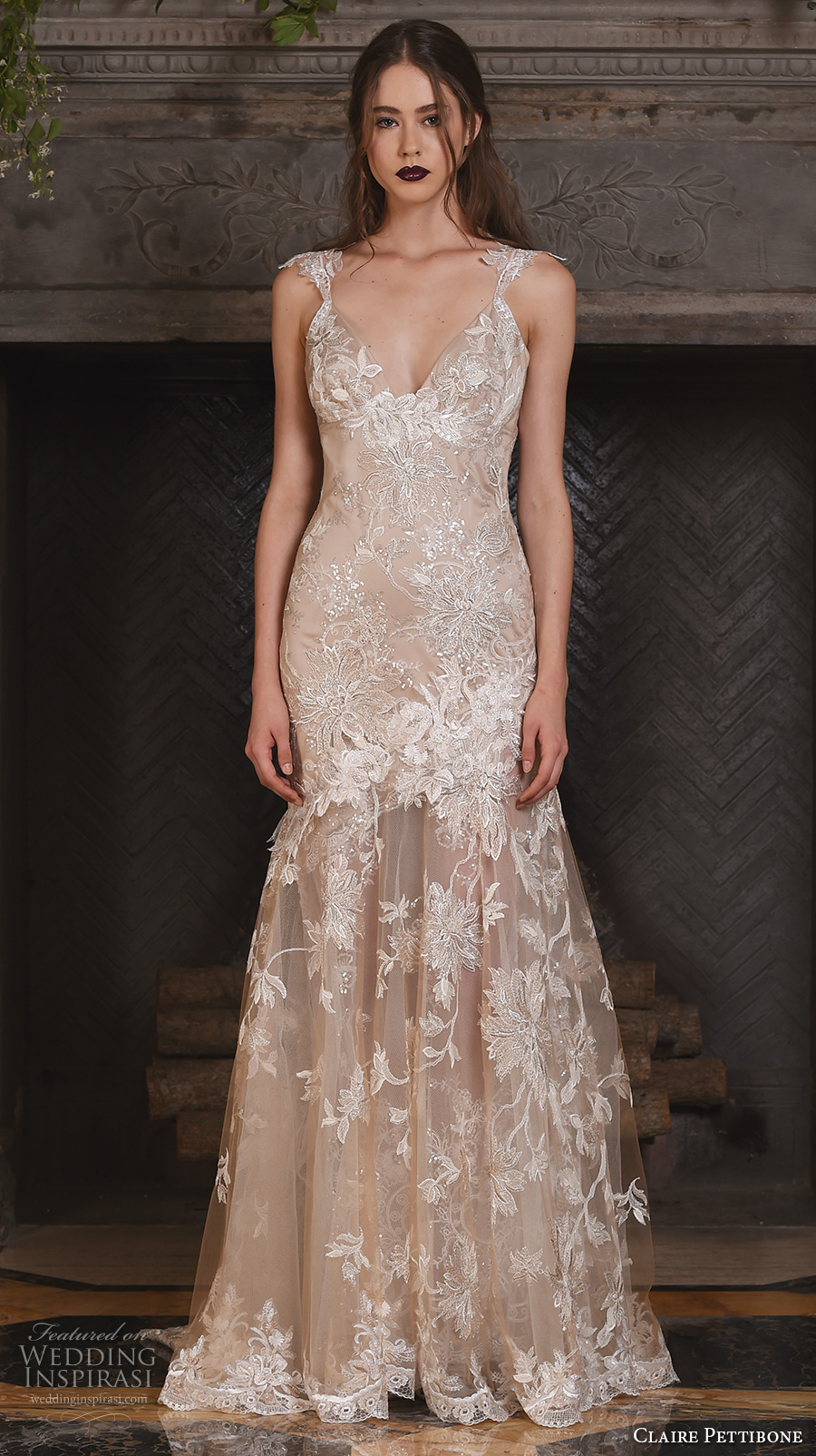 Lace Back Wedding Dress Claire Pettibone 3