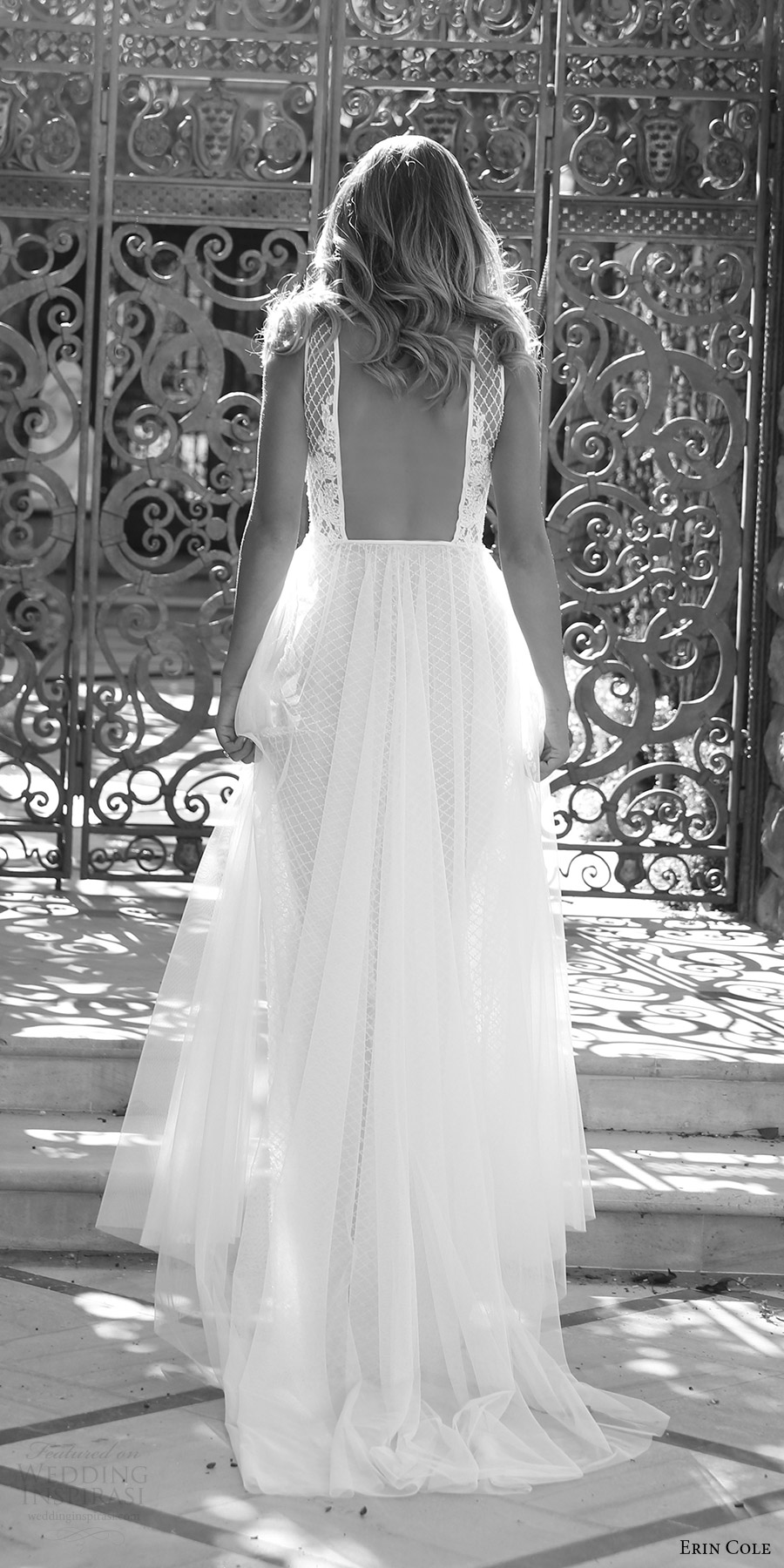 erin cole fall 2017 bridal sleeveless deep v neck aline lace embellished bodice wedding dress (amandine) bv romantic low back train