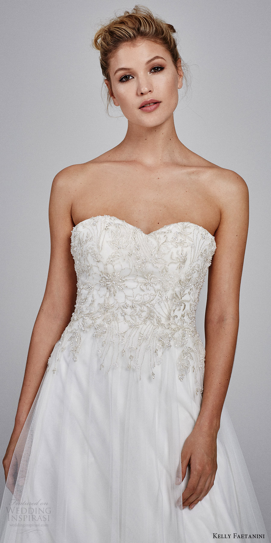 kelly faetanini bridal fall 2017 strapless sweetheart tulle embroidery aline wedding dress (marigold strapless) mv