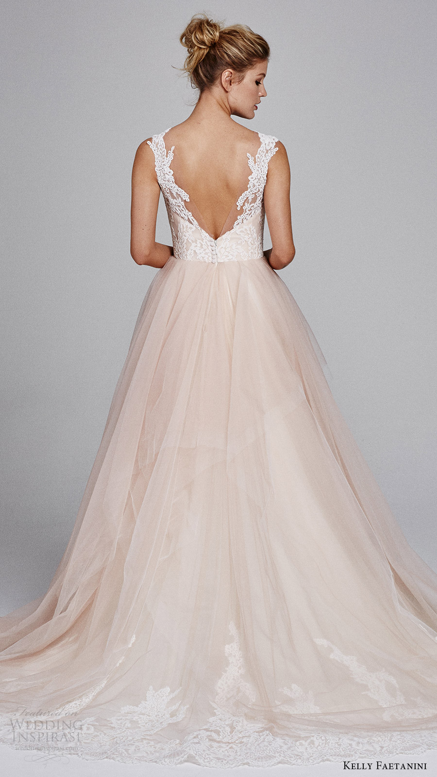 kelly faetanini fall 2017 sleeveless sweetheart lace bodice aline wedding dress (azalea) bv vback blush skirt lace hem train