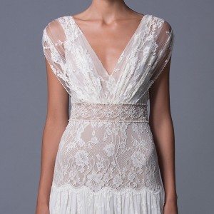lihi hod 2017 bridal cap sleeves v back full embellishment lace vintage bohemian modified a  line wedding dress v low back sweep train (alona) zv
