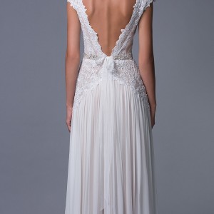 lihi hod 2017 bridal cap sleeves v neck heavily embellished bodice pleated skirt elegant modified a  line wedding dress low back sweep train (aline) bv