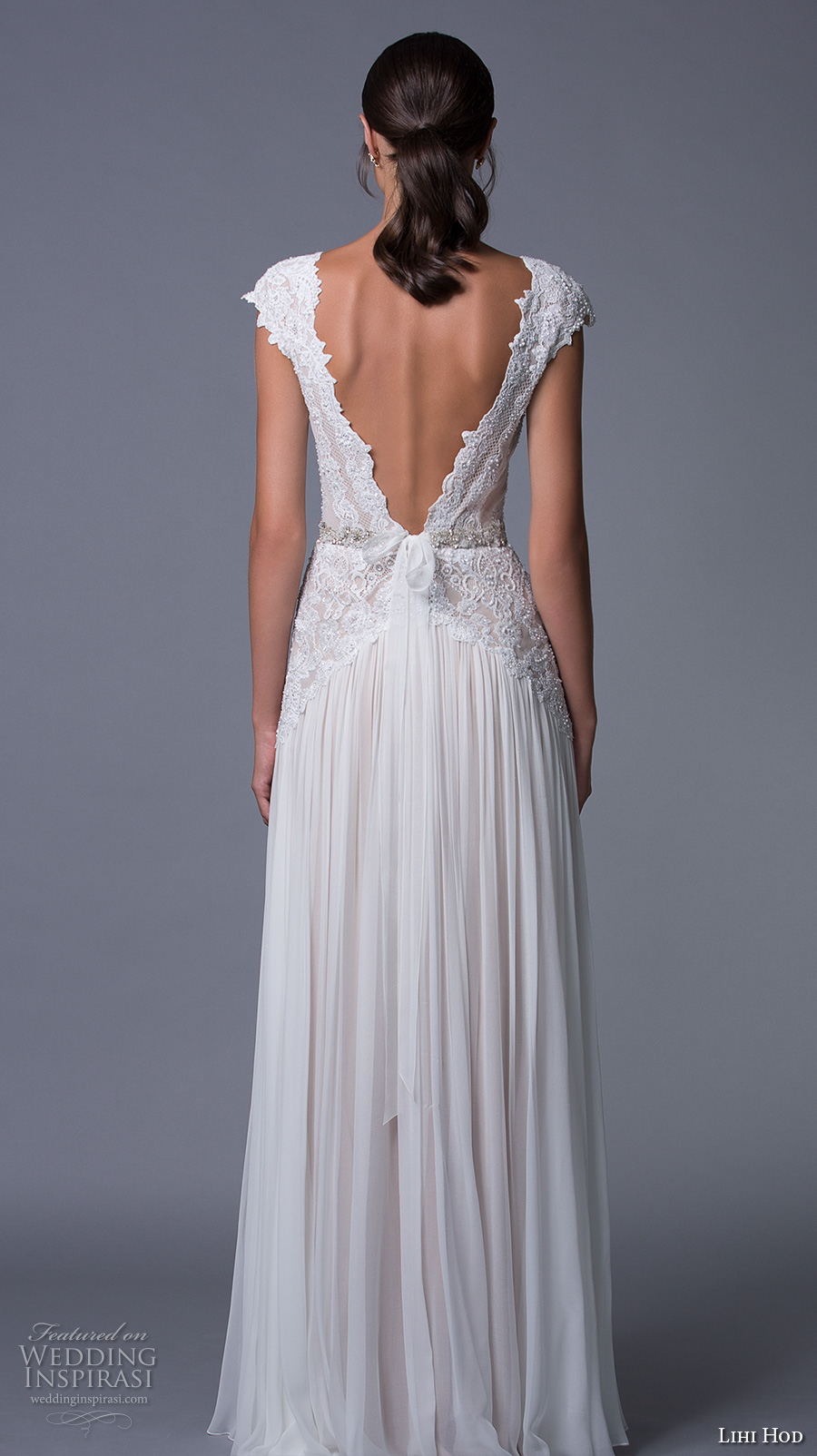 lihi hod 2017 bridal cap sleeves v neck heavily embellished bodice pleated skirt elegant modified a line wedding dress low back sweep train (aline) bv lihi hod 2017 bridal cap sleeves v neck heavily embellished bodice pleated skirt elegant modified a line wedding dress low back sweep train (aline) bv