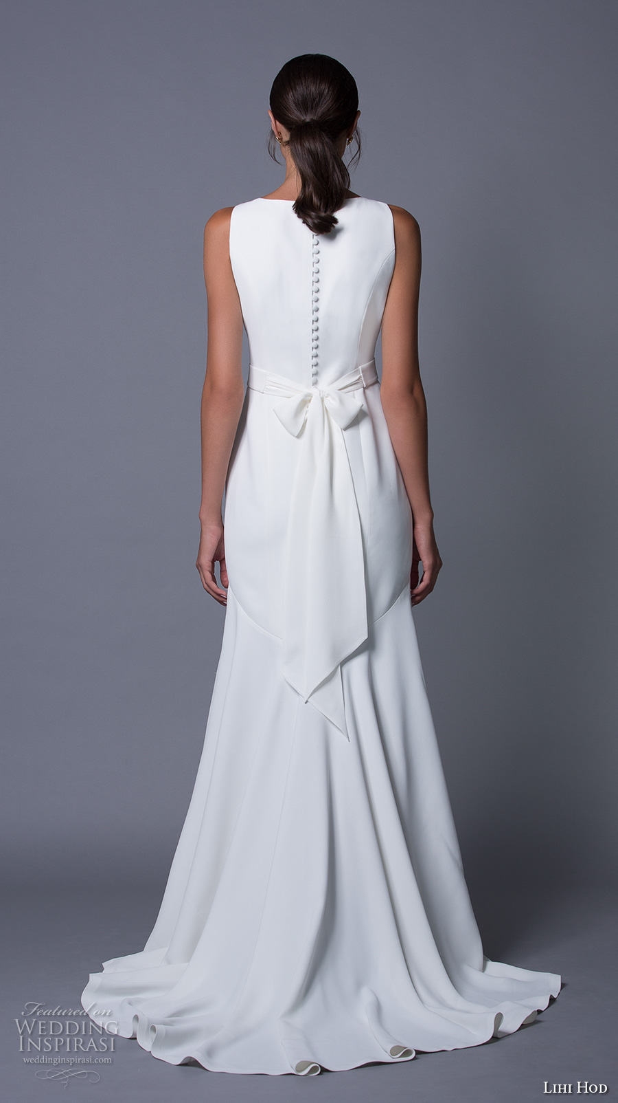 lihi hod 2017 bridal sleeveless boat neckline simple clean design drop waist conservative elegant a  line wedding dress sweep train (noa) bv