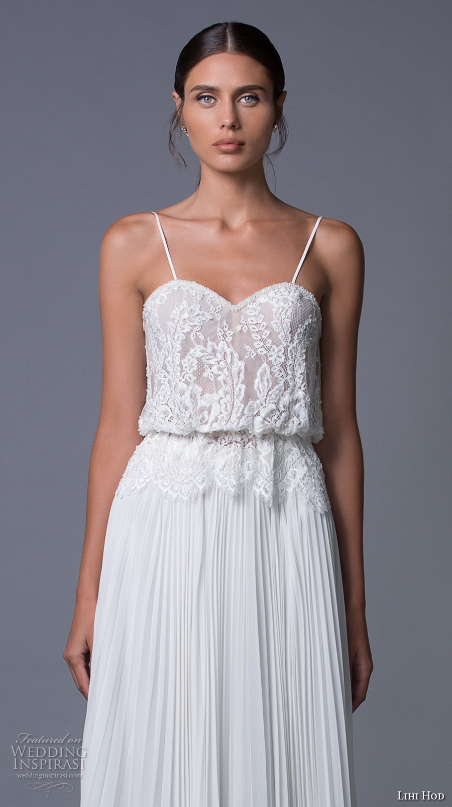 lihi hod 2017 bridal spagetti strap heavily embelished bodice pleated skirt romantic a line wedding dress (nina) zv lihi hod 2017 bridal spagetti strap heavily embelished bodice pleated skirt romantic a line wedding dress (nina) zv