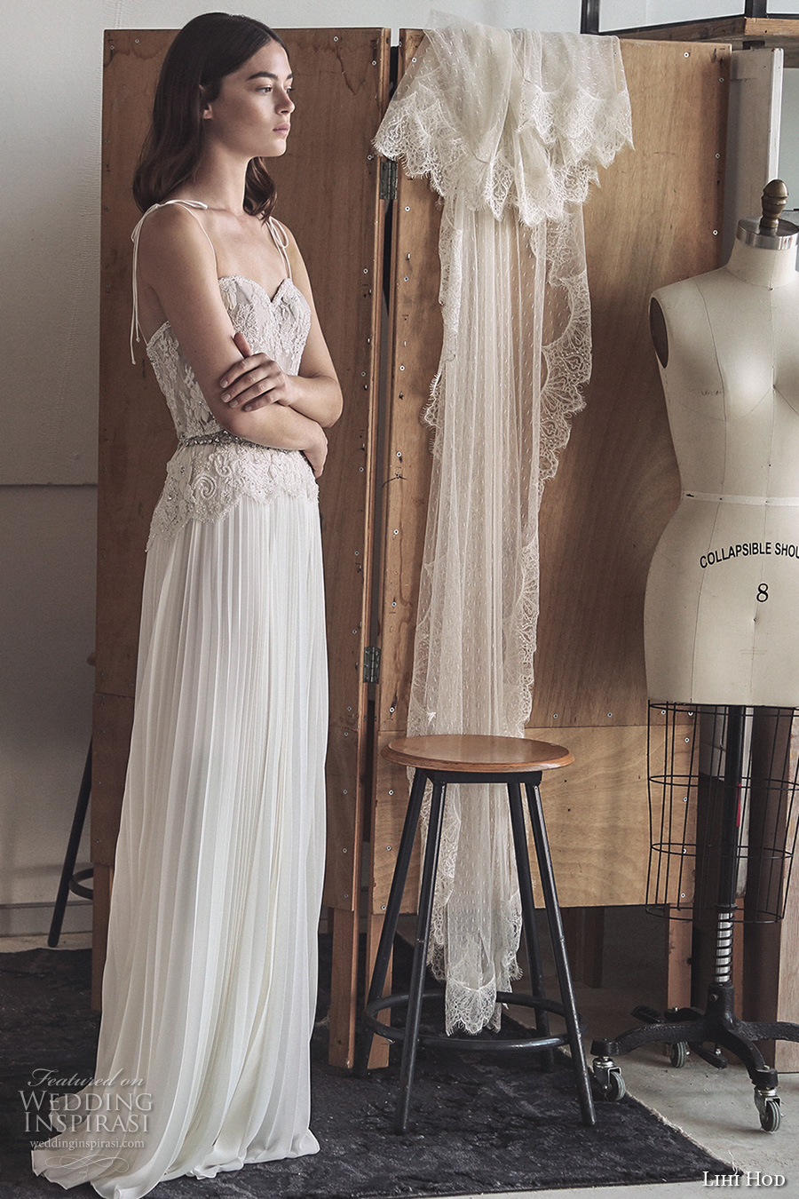 lihi hod 2017 bridal spagetti strap sweetheart neckline heavily embellished bodice pleated skirt modified a line weddng dress (daria) sdv mv lihi hod 2017 bridal spagetti strap sweetheart neckline heavily embellished bodice pleated skirt modified a line weddng dress (daria) sdv mv