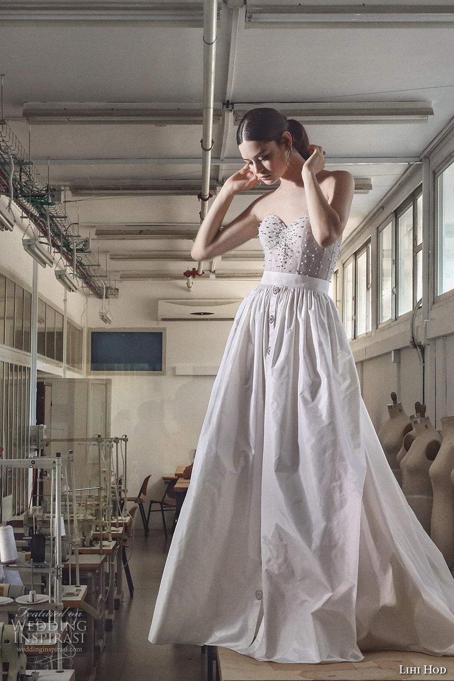lihi hod 2017 bridal strapless sweetheart neckline bustier heavily embellished beaded bodice romantic a line wedding dress pockets sweep train (tia) mv lihi hod 2017 bridal strapless sweetheart neckline bustier heavily embellished beaded bodice romantic a line wedding dress pockets sweep train (tia) mv
