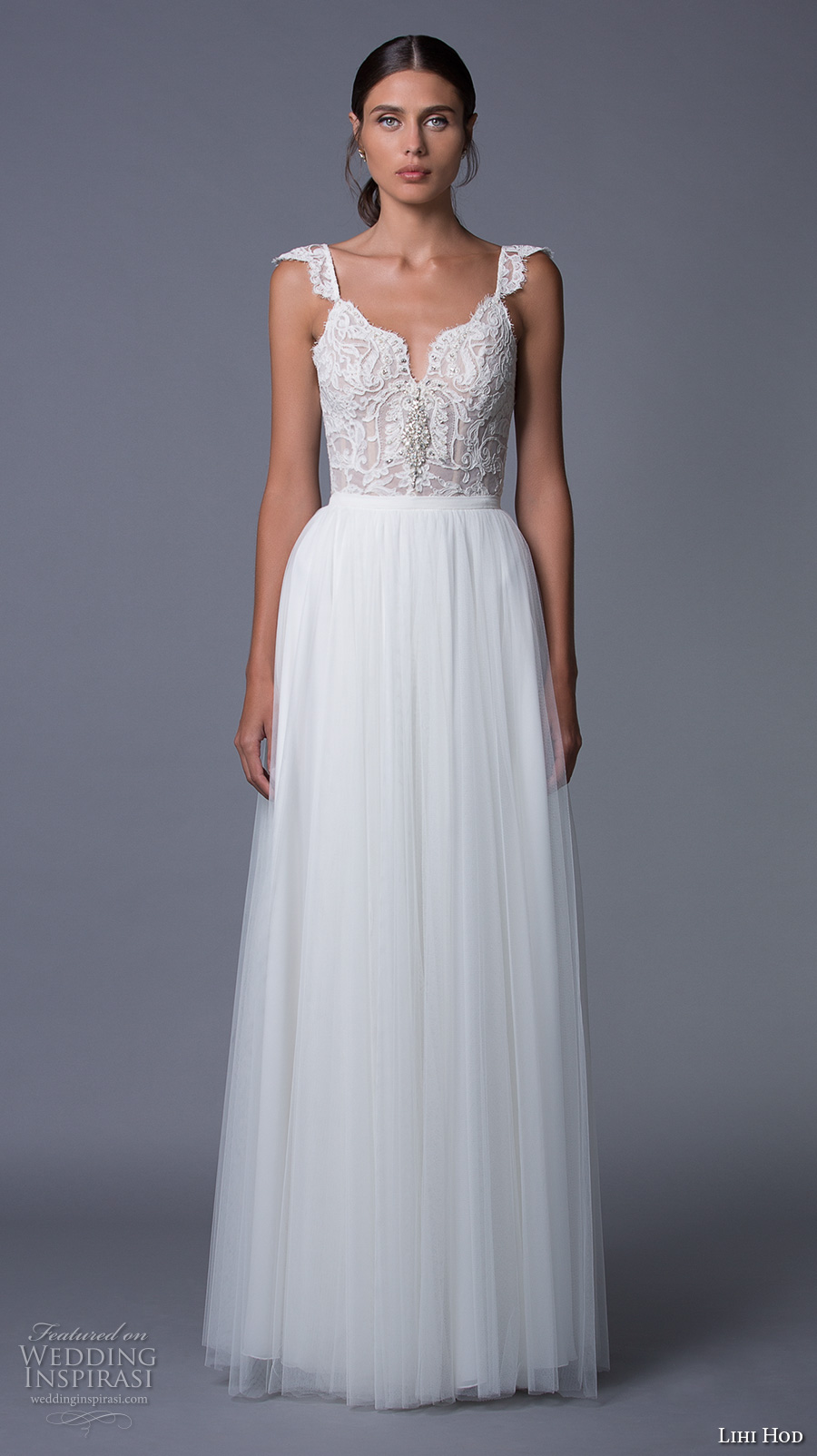 lihi hod 2017 bridal thick strap sweetheart neckline heavily embellished bodice tulle skirt romantic a line wedding dress low back (helena) mv lihi hod 2017 bridal thick strap sweetheart neckline heavily embellished bodice tulle skirt romantic a line wedding dress low back (helena) mv