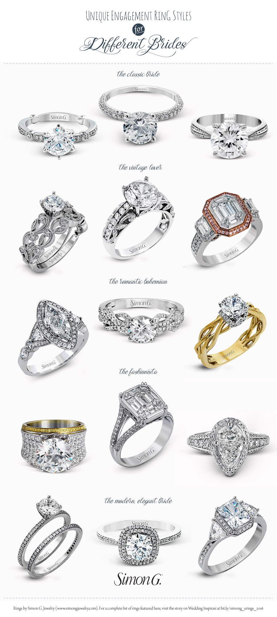 Simon G. Engagement Ring Styles for Every Bride | Wedding Inspirasi