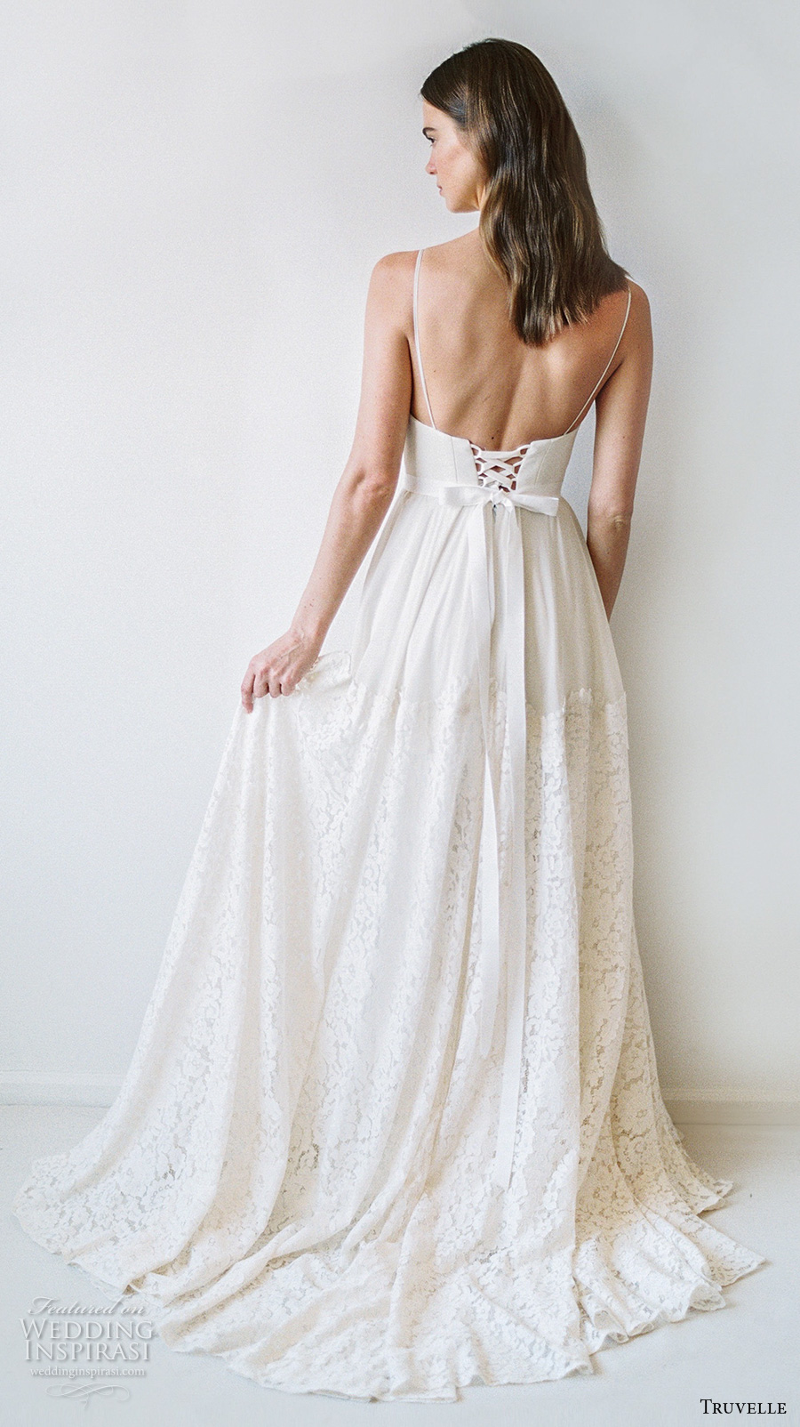 truvelle 2017 bridal spagetti strap deep sweetheart neckline simple bodice romantic modified a line wedding dress ribbon back sweep train (abbott) bv truvelle 2017 bridal spagetti strap deep sweetheart neckline simple bodice romantic modified a line wedding dress ribbon back sweep train (abbott) bv