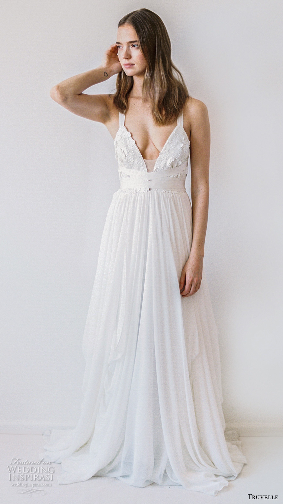 truvelle 2017 bridal truvelle 2017 bridal sleeveless strap deep v neckline heavily embellished bodice sexy romantic a line wedding dress cross strap back sweep train (columbia) mv truvelle 2017 bridal truvelle 2017 bridal sleeveless strap deep v neckline heavily embellished bodice sexy romantic a line wedding dress cross strap back sweep train (columbia) mv