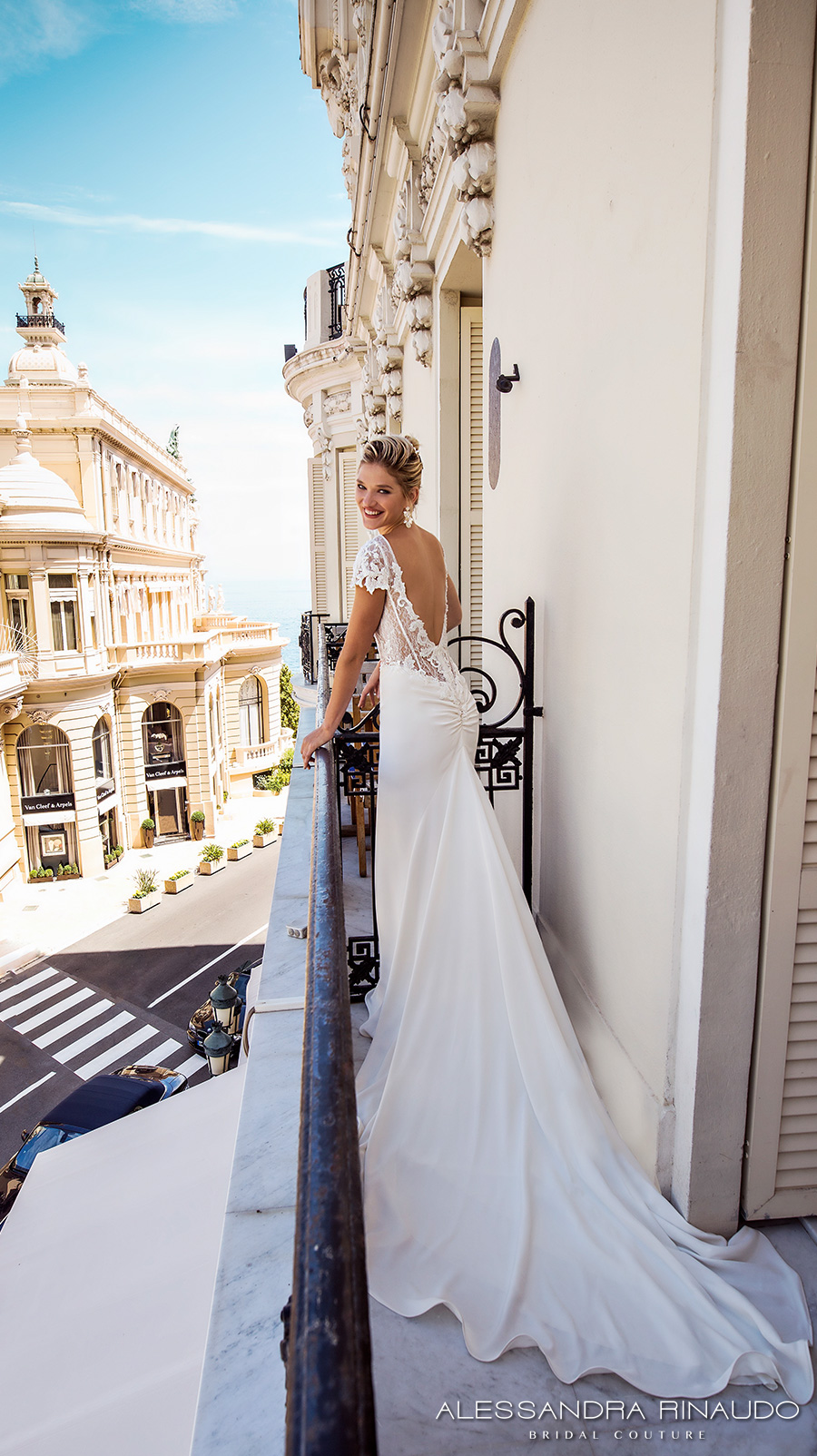 alessandra rinaudo 2017 bridal cap sleeves bateau neckline heavily embellished bodice elegant sheath wedding dress low back long train (bruna) bv