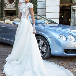 alessandra rinaudo 2017 bridal cap sleeves boat neckline heavily embellished bodice romantic a  line wedding dress lace back chapel train (berta) mv