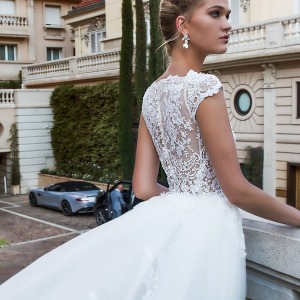 alessandra rinaudo 2017 bridal cap sleeves boat neckline lace embellished bodice romantic sheath wedding dress ball gown a  line train lace back long train (bibi) zbv