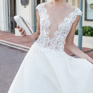 alessandra rinaudo 2017 bridal cap sleeves illusion bateau deep plunging neckline heavily embellished bodice romantic sexy a  line wedding dress open low v back chapel train (betty) zv